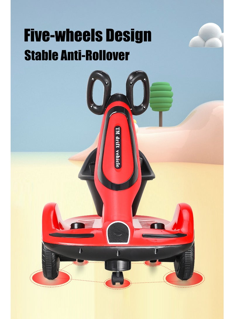 Bolivia's Multi-function Electric Scooter for Children, Four-Wheel Electric Scooter with Double Drive, Music and Light, UK Plug, Electric Scooter for 1-7 Years Kids Boys Girls - Image 4