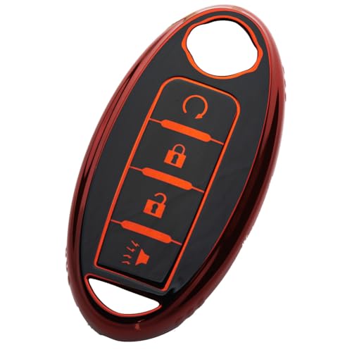 Tautrophen Key Fob Cover Fit for Nissan Infiniti Rogue Pathfinder Armada Murano kicks Frontier Titan 4 Buttons Smart Key - Image 1