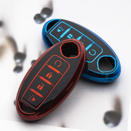 Tautrophen Key Fob Cover Fit for Nissan Infiniti Rogue Pathfinder Armada Murano kicks Frontier Titan 4 Buttons Smart Key - Image 4