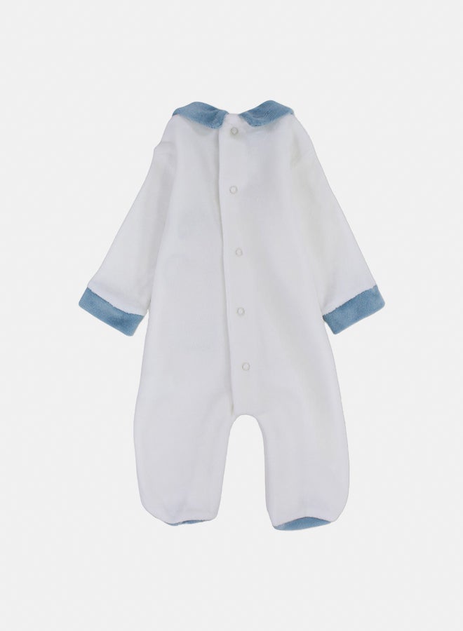 Bumber Baby Boys Velvet Baby Bodysuit - Cute Embroideries - Image 3