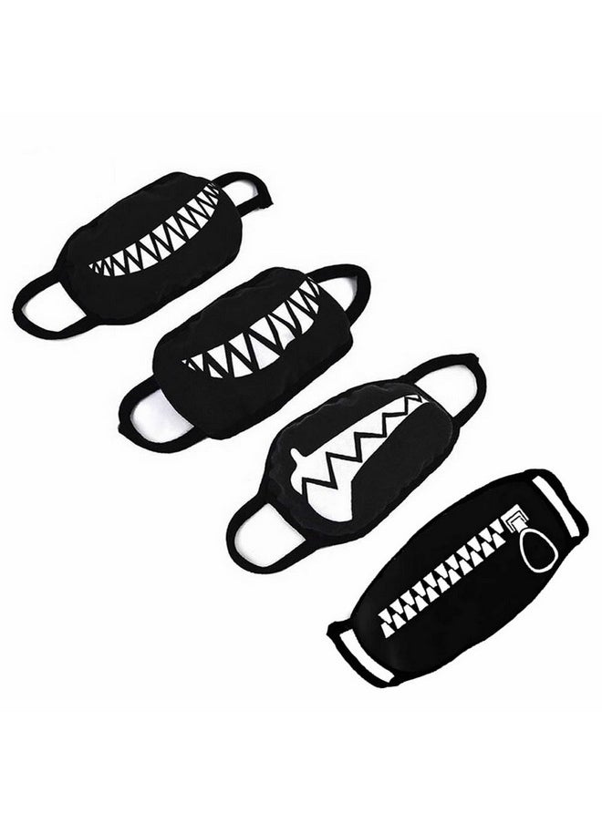 GOOTRADES gootrades Set of 4 Teeth Pattern Unisex Cotton Blend Anti Dust Face Mouth Mask  - Image 1