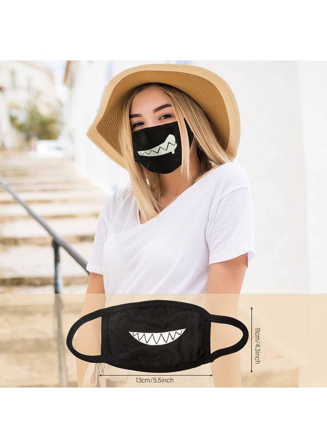 GOOTRADES gootrades Set of 4 Teeth Pattern Unisex Cotton Blend Anti Dust Face Mouth Mask  - Image 4