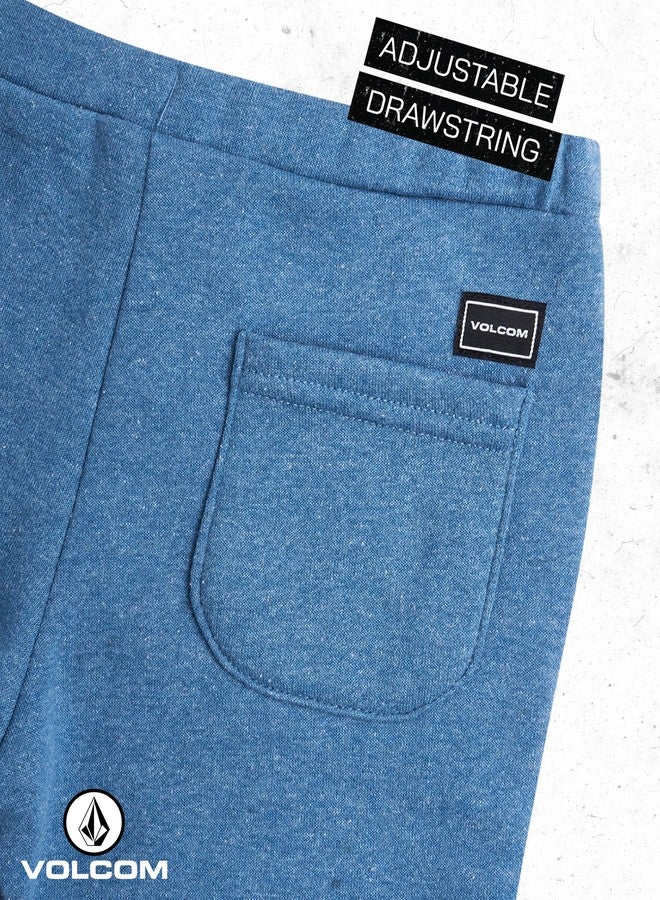 Volcom Toddler Boys Joggers Set - 2 Piece Fleece Pullover Hoodie and Jogger Pants - Matching Outfit for Little Boys (12M-7), Size 3T, Blue - Image 5