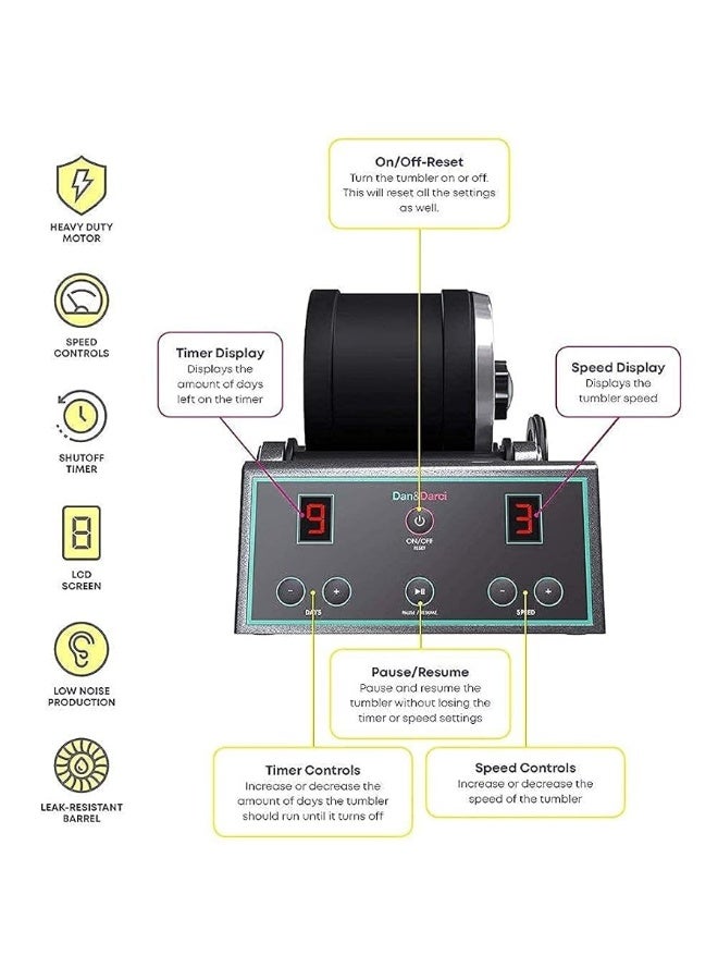 Advanced Professional Rock Tumbler Kit - with Digital 9-Day Polishing Timer & 3 Speed Settings - Turn Rough Rocks into Beautiful Gems : Great Science & STEM Gift for Kids All Ages : Geology Toy