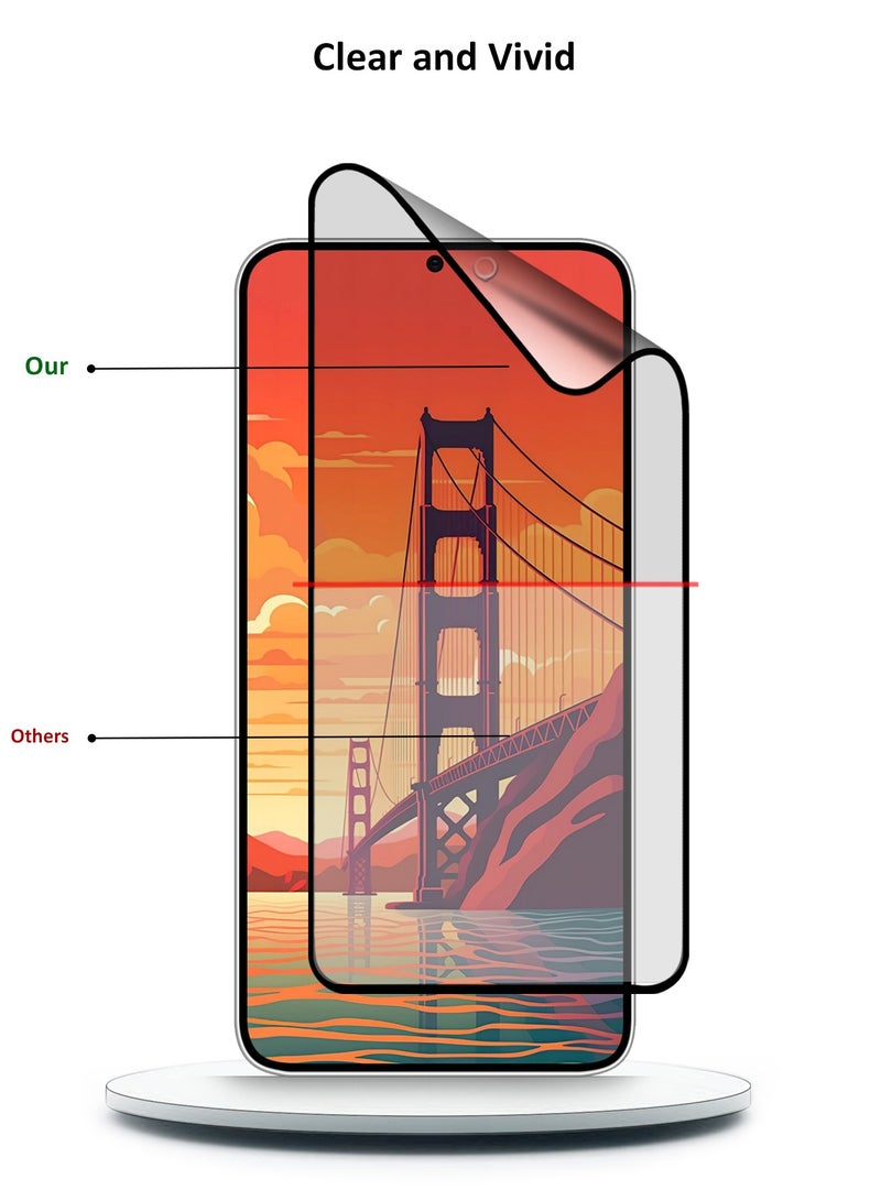 دبليو تيك سامسونج جالاكسي S24 Plus / S24+ 5G 2024 نانو سيراميك كامل الغراء غطاء كامل واقي شاشة مرن غير لامع (MSCNMN) - شفاف / أسود - Image 4