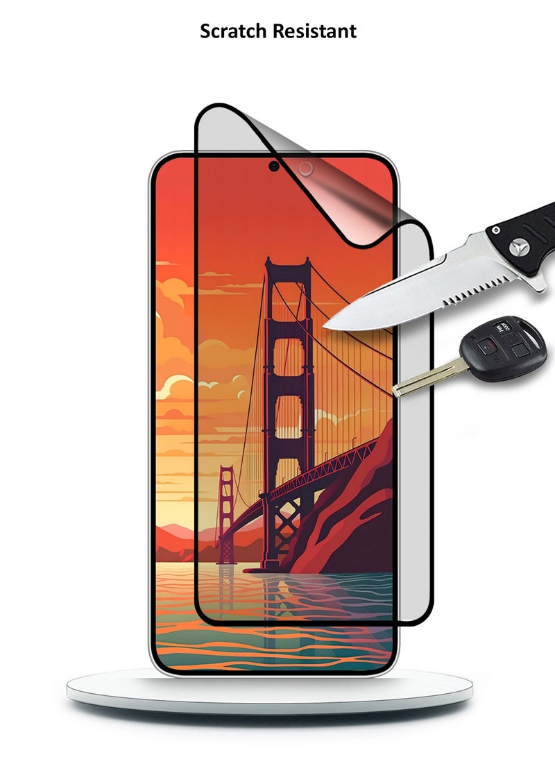 دبليو تيك سامسونج جالاكسي S24 Plus / S24+ 5G 2024 نانو سيراميك كامل الغراء غطاء كامل واقي شاشة مرن غير لامع (MSCNMN) - شفاف / أسود - Image 5