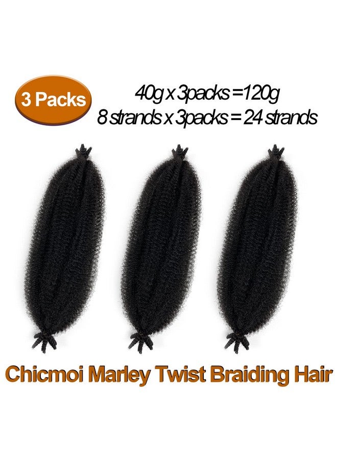 Chicmoi Marley Twist Braiding Hair 16 Inch Springy Afro Twist Hair 3 Packs Kinky Twist Hair for Braiding 1B Black Spring Twist Hair Curly Braiding Hair Extension for Black Women - Image 5
