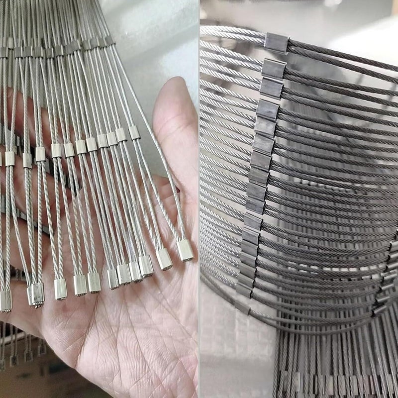 Stainless Steel Rope Wire Mesh 304 Stainless Steel Rope Net 10/5cm Animal Barrier Fence Protection Net Flexible Stainless Steel Rope Mesh for Zoo Cage Fence, Balcony, Stair(10cm,2x8m) - Image 4