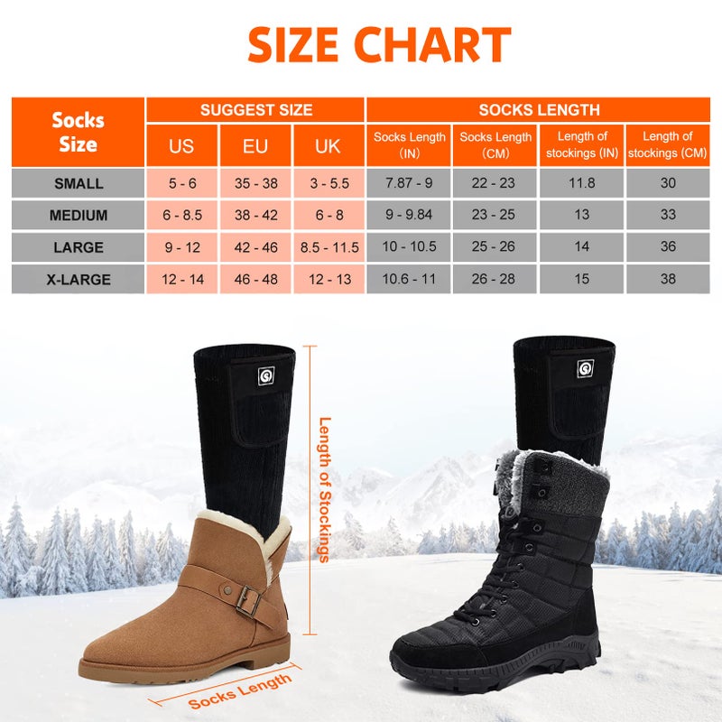 SNOW DEER 2023 Upgraded Rechargeable Electric Heated Socks 7.4V 2200Mah Battery Powered Cold Weather Heat Socks For Men Women Outdoor Riding Camping Hiking Motorcycle Skiing Warm Winter Socks - Image 5