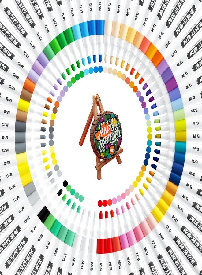 M&G 64 Colors Acrylic Paint Pens Markers with Medium Tip, Paint Markers for Rock Painting, Stone, Wood, Calligraphy, Canvas, Ceramic, Metal, Glass, DIY Crafts - Image 2