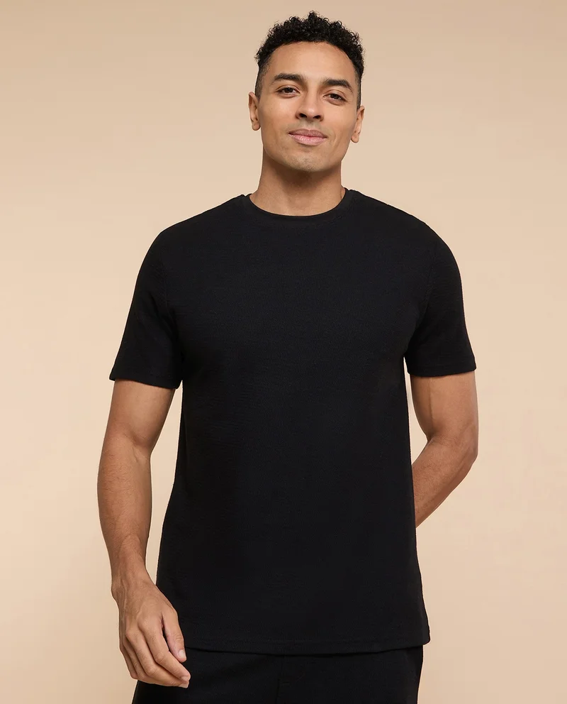 R&B Solid Lounge T-Shirt with Crew Neck and Short  Sleeves