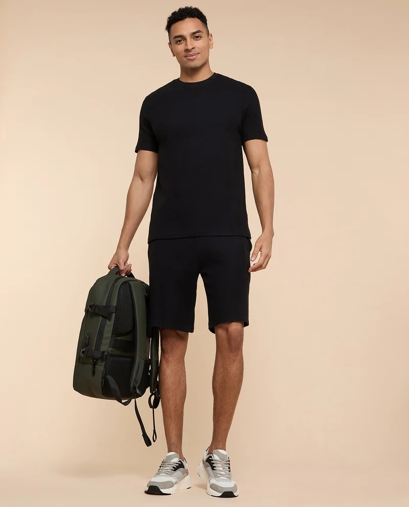 R&B Solid Lounge T-Shirt with Crew Neck and Short  Sleeves
