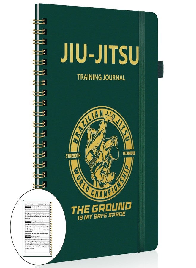 LKTHSEEK Jiu Jitsu Training Journal BJJ Notebook for Martial Arts 134 Pages PU Cover Spiral Bound A5 Size Planner Style Notebook to Log Techniques Goals and Rolling Notes Ideal for Gift - Image 1
