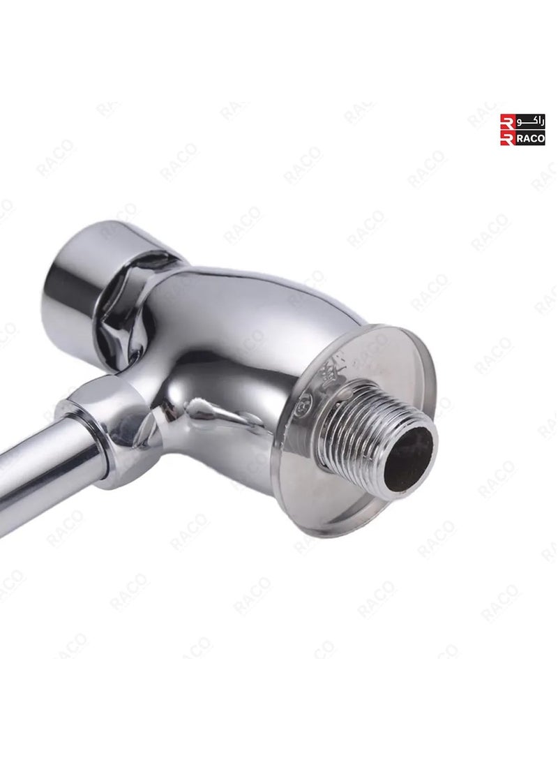 RACO - RACO Angles Self Closing Urinal Flush Valve Tap Durable Chrome Plated Wall Mounted Button Type with Manual Automatic Shutoff Flush Valve Water-Saving Design, Easy Installation, Universal Fit - Image 1