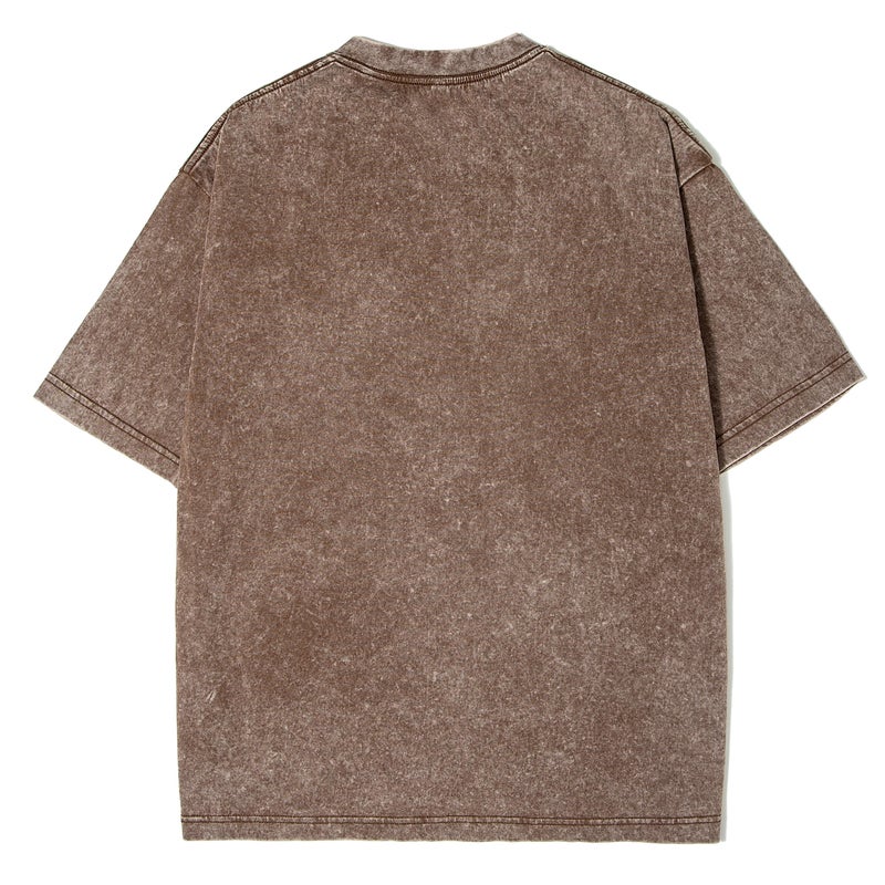 Eadali 1 Pack Menâ€™s Oversized T-Shirts â€“ Washed Cotton Loose Fit Tees, Drop Shoulder Crew Neck, Vintage Baggy Style Streetwear Tops(A-Brown,XL) - Image 4