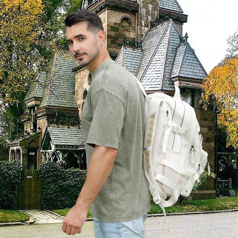 Eadali 1 Pack Menâ€™s Oversized T-Shirts â€“ Washed Cotton Loose Fit Tees, Drop Shoulder Crew Neck, Vintage Baggy Style Streetwear Tops(A-Brown,XL) - Image 3