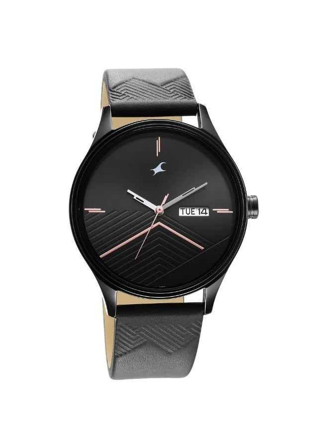 fastrack Men's Analog Round Shape Leather Wrist Watch - 3247NL01 - 48.3 Mm  - Image 2