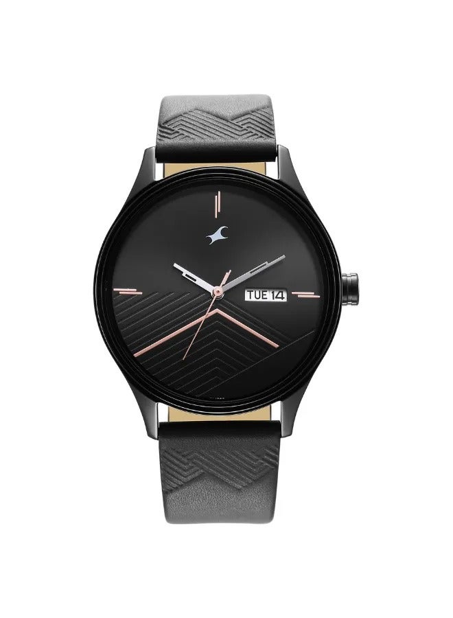 fastrack Men's Analog Round Shape Leather Wrist Watch - 3247NL01 - 48.3 Mm  - Image 3