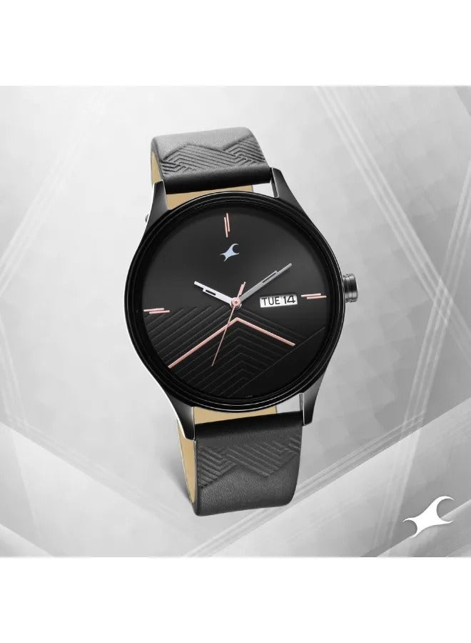 fastrack Men's Analog Round Shape Leather Wrist Watch - 3247NL01 - 48.3 Mm  - Image 1