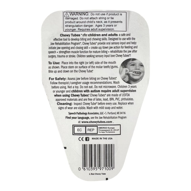 Chewy Tubes - Oral Motor Chewing Tool, Safe, Non-Toxic, Latex & Phthalate Free, Red - Image 2