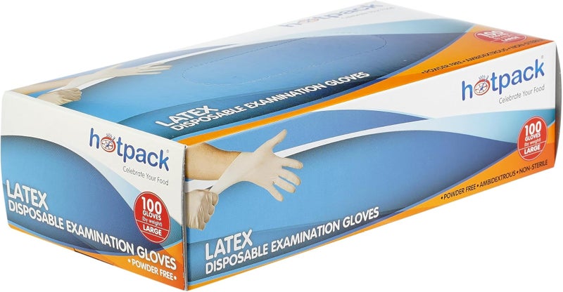 Hotpack Powder-Free Latex Gloves (1, Large) - Image 1