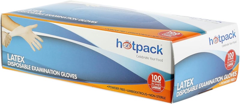 Hotpack Powder-Free Latex Gloves (1, Large) - Image 2