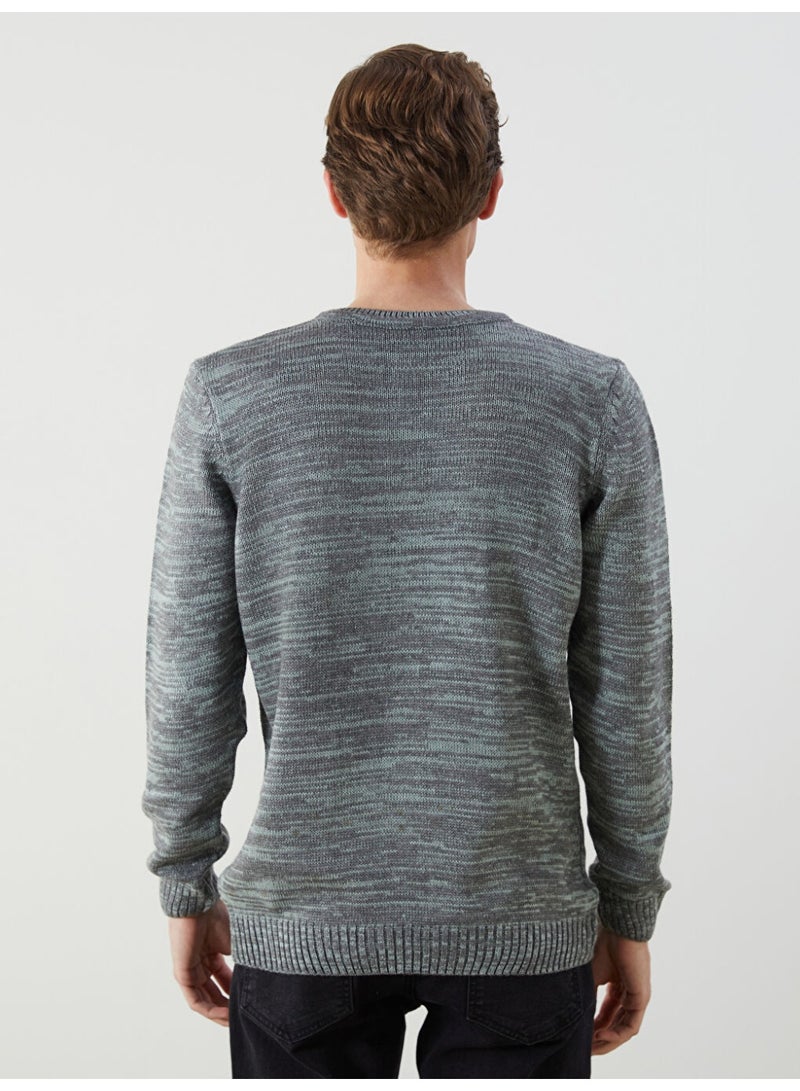 LC WAIKIKI Crew Neck Patterned Men's Knitwear Sweater - Image 1