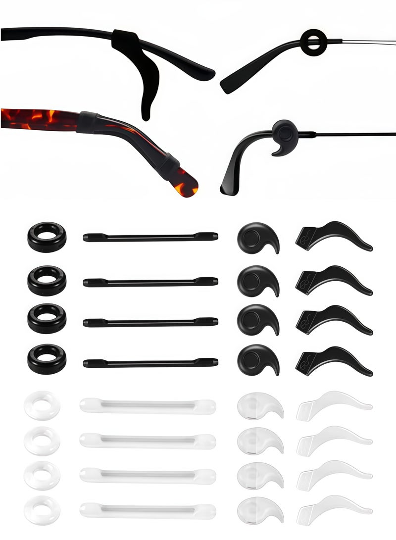 16 Pairs Glasses Holder Silicone Glasses Temple Holder Anti-Slip Protector Comfort Glasses Glasses Holder Glasses Stopper for Sports，Learning - Image 1