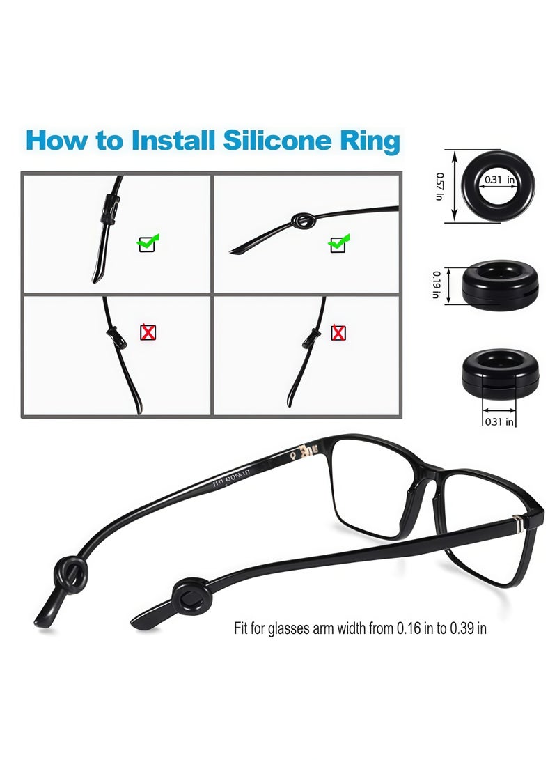 16 Pairs Glasses Holder Silicone Glasses Temple Holder Anti-Slip Protector Comfort Glasses Glasses Holder Glasses Stopper for Sports，Learning - Image 3