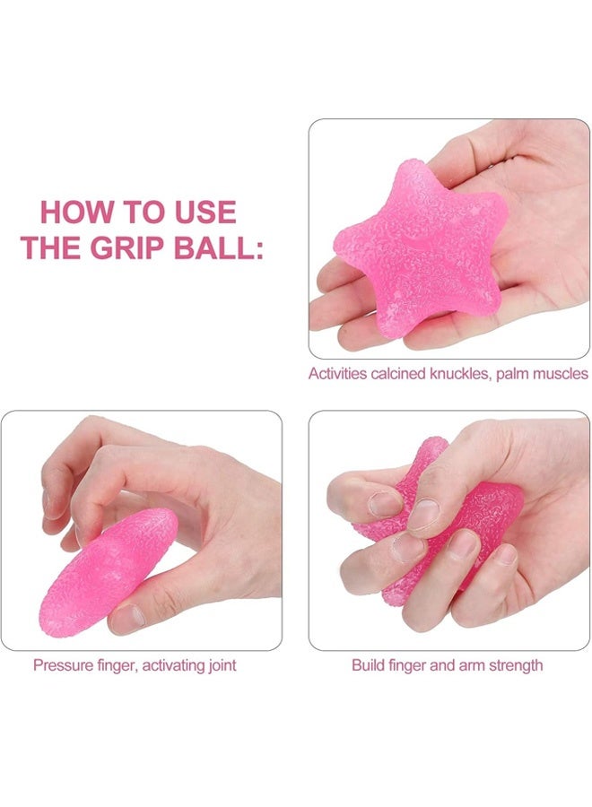 3 Colors Star Shaped Physical Therapy Hand Exercise Balls, Stress Relief Balls for Adults, Finger Exerciser, Hand Grip Strengthener, Stress Ball Sets, Rehabilitation and Grip Strengthening - Image 4