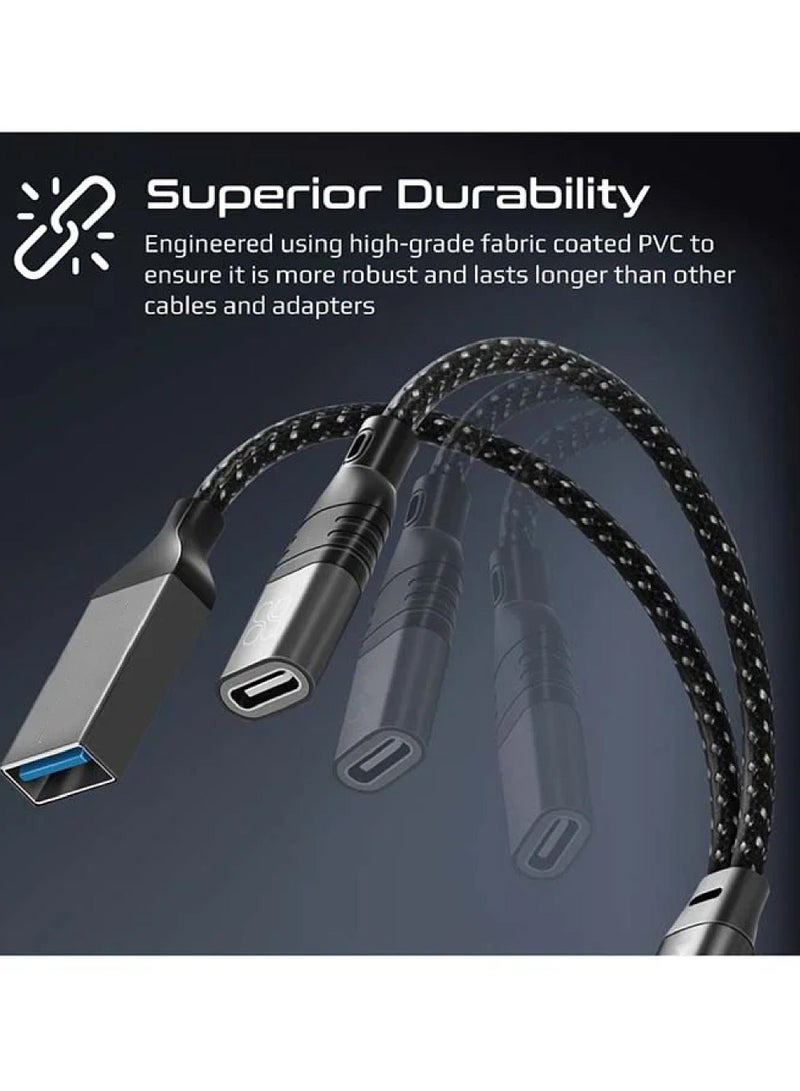 روك بو 45W USB-C OTG متوسطة محول 16cm الأسود - Image 4