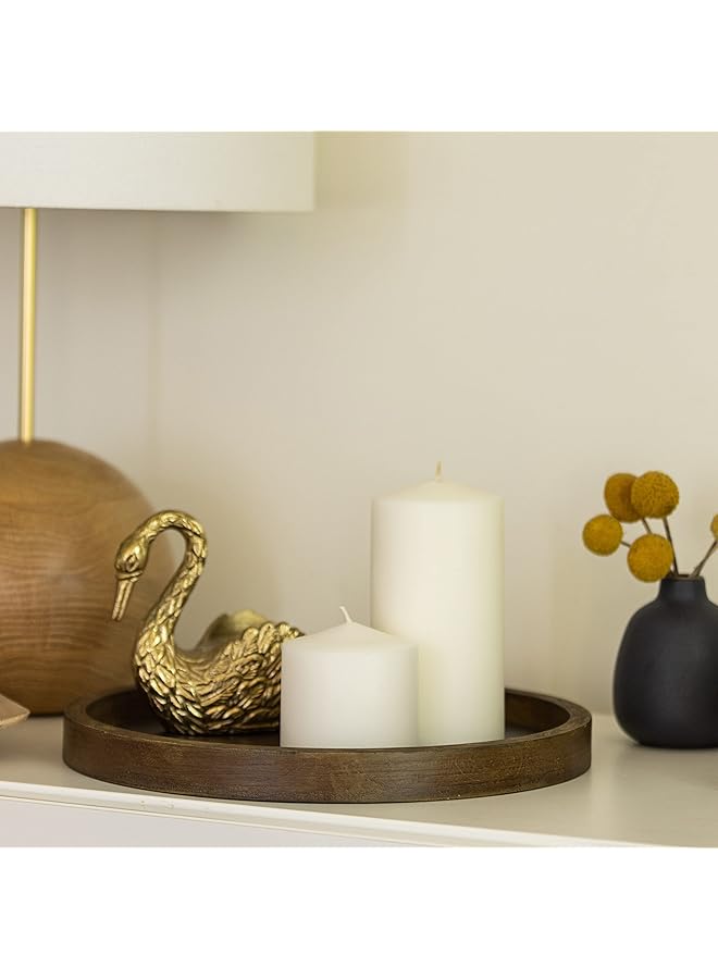 إيروريكس صينية حامل شموع ريفية من الخشب الطبيعي والمعدن، إكسسوارات ديكور منزلي لطاولة القهوة وطاولة الطعام الكبيرة - Image 5