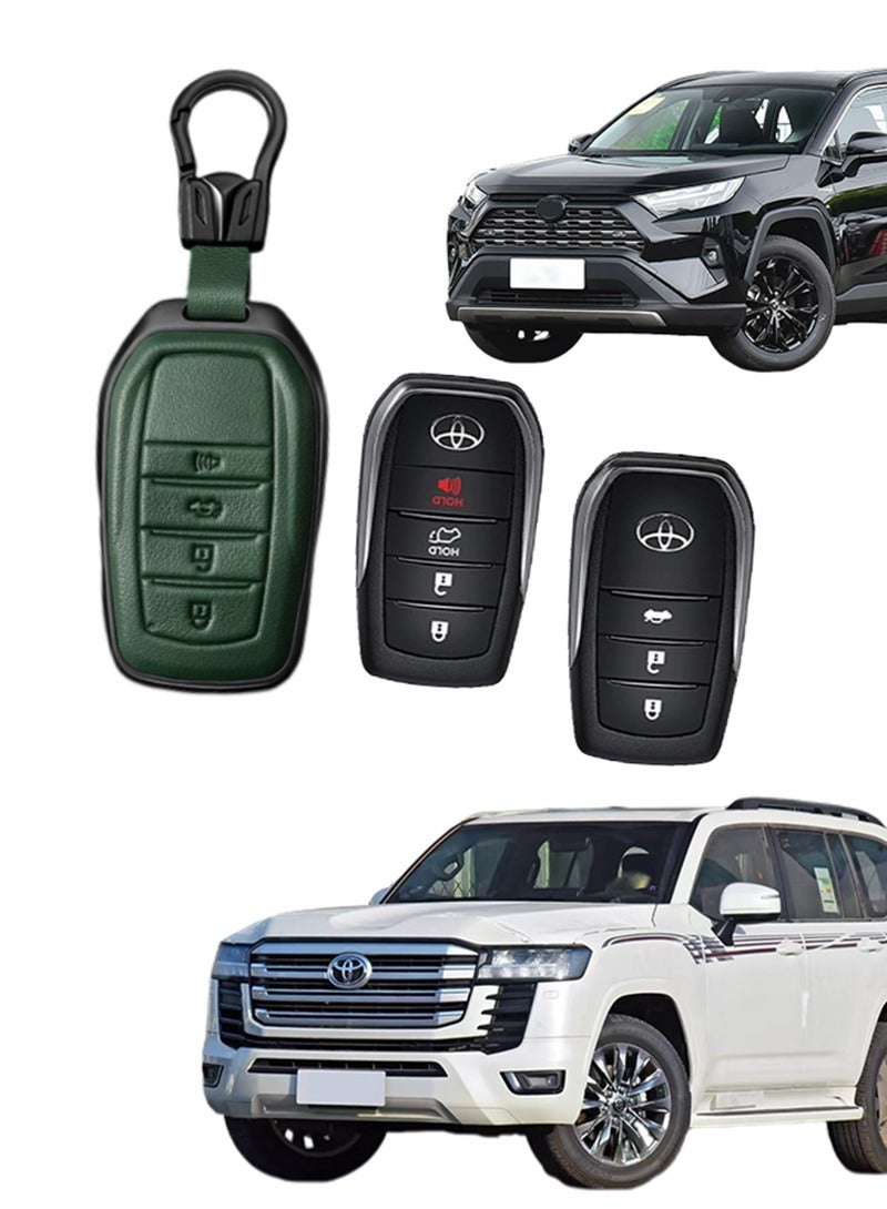 Car key sleeve, suitable for Toyota 4-key key sleeve, perfectly wraps the car key, which is anti-fall, wear-resistant and high-end. Material: cowhide. goodcar - Image 1