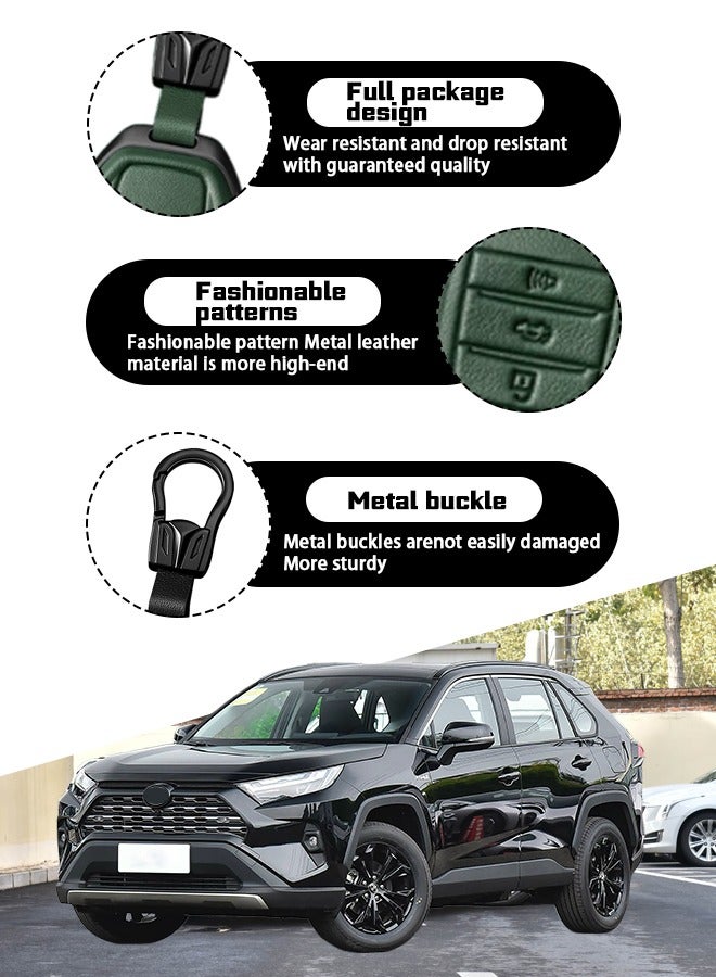 Car key sleeve, suitable for Toyota 4-key key sleeve, perfectly wraps the car key, which is anti-fall, wear-resistant and high-end. Material: cowhide. goodcar - Image 2