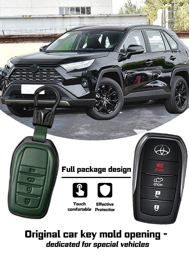 Car key sleeve, suitable for Toyota 4-key key sleeve, perfectly wraps the car key, which is anti-fall, wear-resistant and high-end. Material: cowhide. goodcar - Image 3