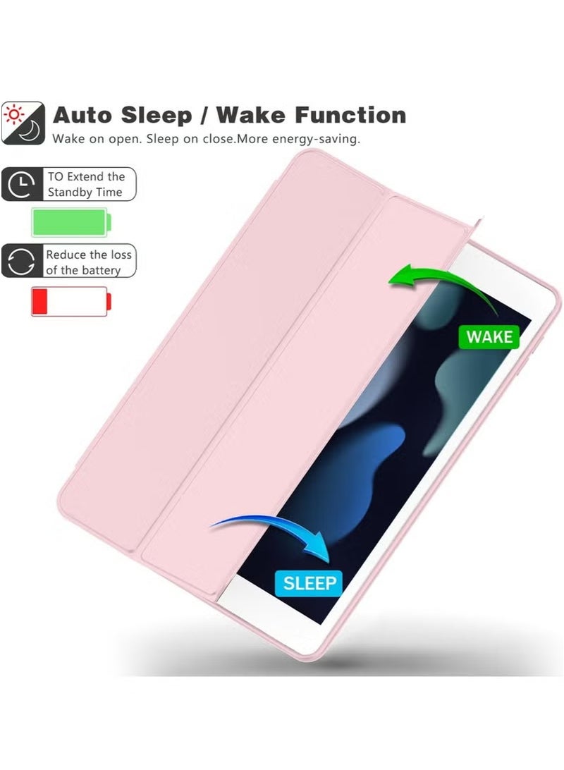 JAJEEK iPad 9th Generation Case 2021 / iPad 8th Generation Case 2020 / iPad 7th Gen 2019 – 10.2 Inch Protective Case with Built-In Pencil Holder, Clear Transparent Back, Auto Wake/Sleep Cover, Shockproof Design, Elegant Rose Gold Pink Finish for Everyday Use - Image 2