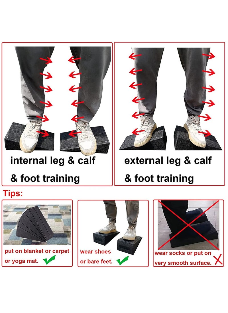 KASTWAVE - Squat Wedge Block Adjustable Non-Slip Squat Ramp Slant Board Calf Stretcher, Heavy Duty 3pcs Foam Foot Ankle Knee Stretcher Leg Extender, Incline Board Platform for Heel Elevated Squat and Calf Raise - Image 1
