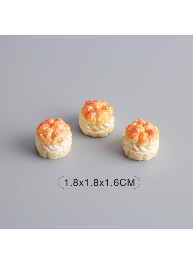 Mini Bread Rack Miniature Simulation Bread Food Play Dessert Model Ornaments Resin Food Children's Play Toys-Color:Xy9-one Bread  - Image 1
