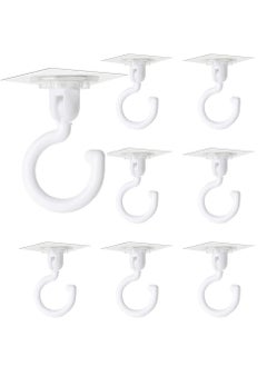 Excefore Clear Self Adhesive Hooks - 360° Rotatable Hook for Bathroom, Kitchen, Shower, Tile, Glass Window (8 Pcs)  - Image 1