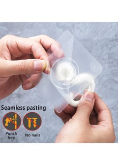 Excefore Clear Self Adhesive Hooks - 360° Rotatable Hook for Bathroom, Kitchen, Shower, Tile, Glass Window (8 Pcs)  - Image 3