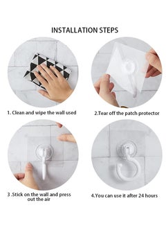 Excefore Clear Self Adhesive Hooks - 360° Rotatable Hook for Bathroom, Kitchen, Shower, Tile, Glass Window (8 Pcs)  - Image 5