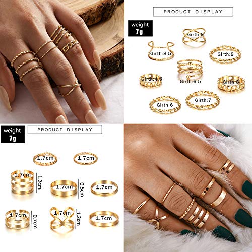 LOYALLOOK 65PCS Bohemian Knuckle Ring Midi Set Hollow Silver Gold Vintage Stackable Rings Fashion Finger for Women - Image 4