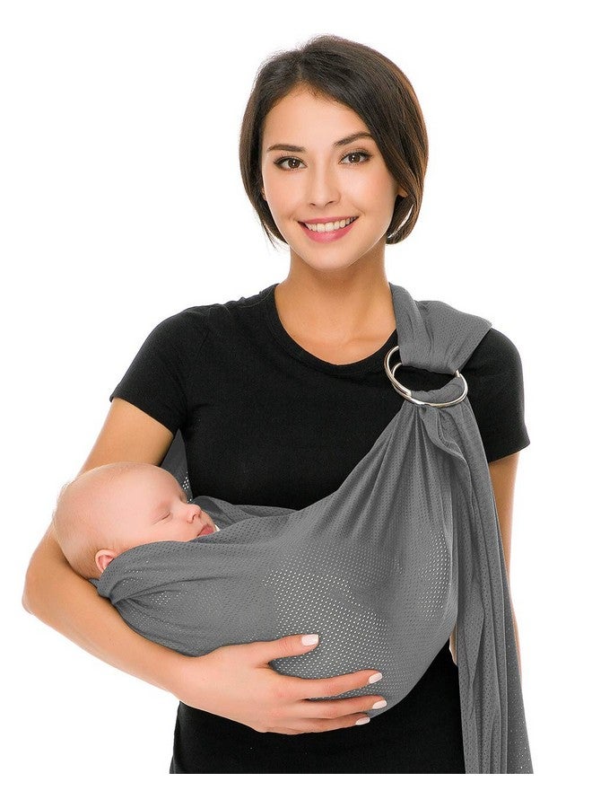 CUBY Water Baby Sling Carrier Lightweight Breathable Mesh Baby Ring Slings, Adjustable Quick-Drying Ring Sling Baby Carrier for Newborn Kids Toddlers Summer Swimming Pool Beach(Light Gray) - Image 1