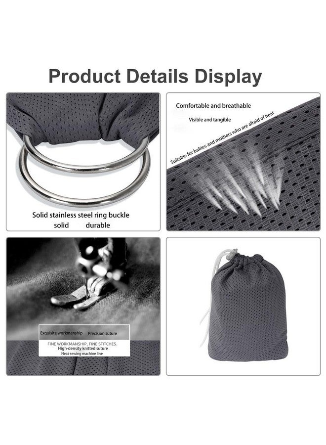 CUBY Water Baby Sling Carrier Lightweight Breathable Mesh Baby Ring Slings, Adjustable Quick-Drying Ring Sling Baby Carrier for Newborn Kids Toddlers Summer Swimming Pool Beach(Light Gray) - Image 3