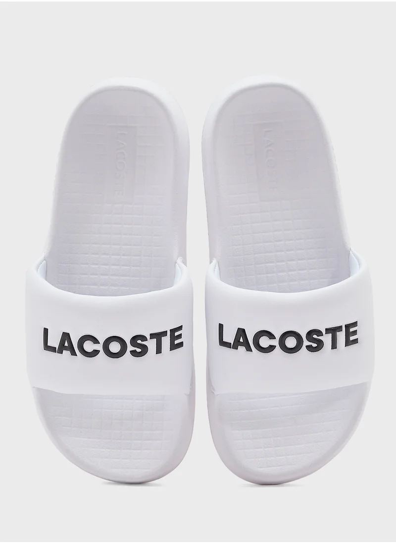 LACOSTE Slides Croco 1.0 Single Strap Flip Flops