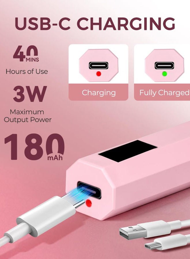 mlogiroa UV Nail Light Handheld UV Light for Nails 3W Portable Led Lamp with 2 Timer Settings 20/60s for Gel Polish Home DIY Salon Women(Pink) - Image 5