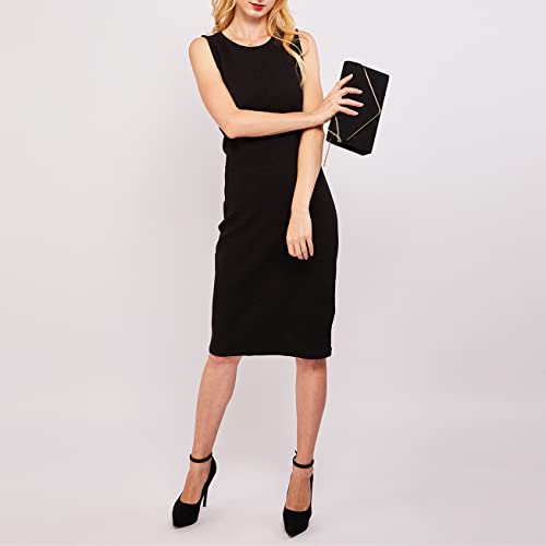 Dasein Ladies' Velvet Evening Clutch Handbag Formal Party Clutch For Women With Chain Strap (Black) - Image 2