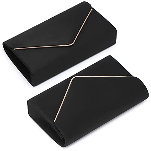 Dasein Ladies' Velvet Evening Clutch Handbag Formal Party Clutch For Women With Chain Strap (Black) - Image 4