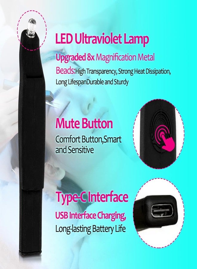 أريسون لاشز غراء رموش بالأشعة فوق البنفسجية (3 مل) مع ضوء، مصباح LED محمول 2 في 1 لتطبيق غراء تمديد الرموش، آمن وسهل الاستخدام للمنزل والسفر والصالونات والاستخدام المهني والشخصي - Image 4