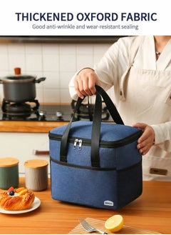 GROIC Portable Picnic Basket Large Capacity Lunch Bag Picnic Cooler Bag Insulated Picnic Basket, Picnic Cooler, Oxford Cloth Crossbody Portable Outdoor Picnic Bag Picnic Supplies Camping Accessories  - Image 5